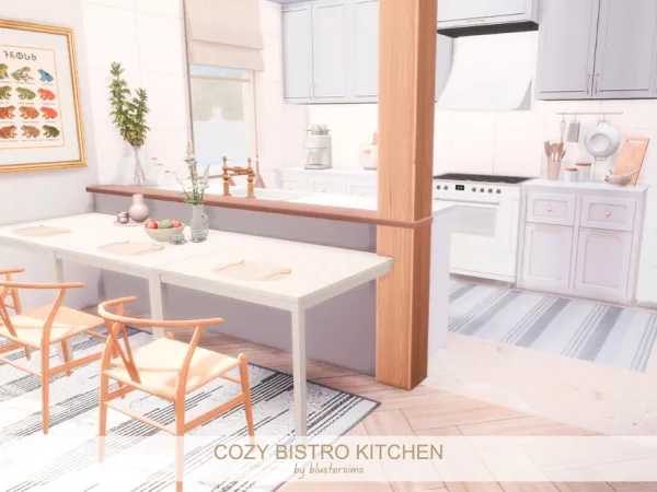 Maxis Match Cozy Bistro Kitchen by BlusterSims - The Sims 4 Custom Content