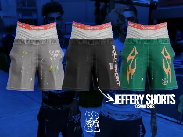Alpha POPPIN Jeffery Shorts (Standard Version) - The Sims 4 Custom Content