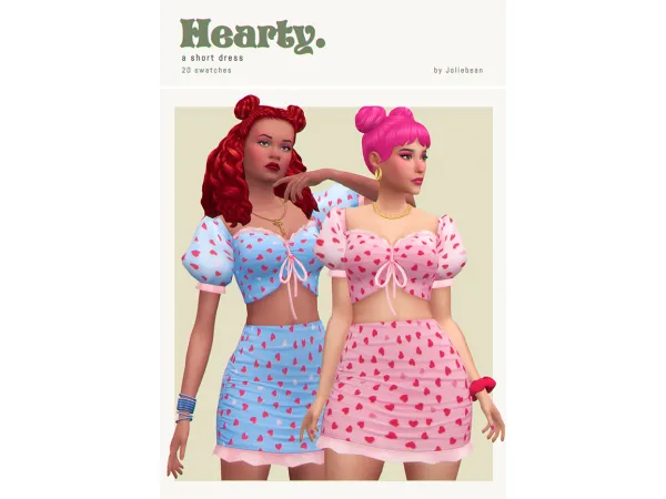 Maxis Match Hearty a short dress by Joliebean - The Sims 4 Custom Content