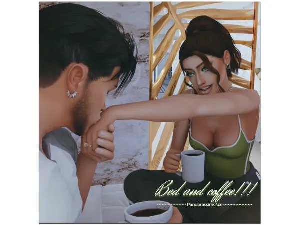 Maxis Match Bed and coffee - The Sims 4 Custom Content