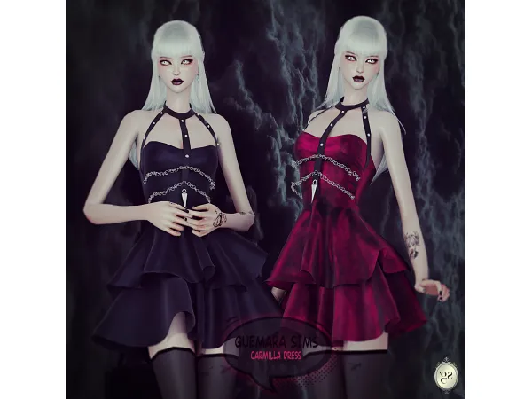 Alpha Carmilla dress by Guemara - The Sims 4 Custom Content