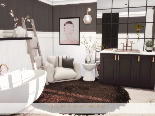Alpha Luxurious Bathroom by BlusterSims - The Sims 4 Custom Content