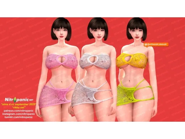 Alpha Nitropanic_Rikka Set - The Sims 4 Custom Content