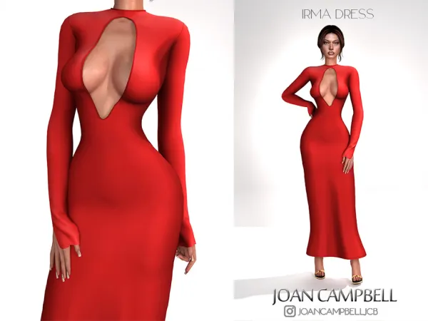 Alpha IRMA DRESS by Joan_Campbell_Beauty_ - The Sims 4 Custom Content