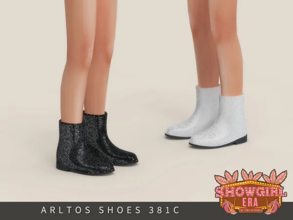 Alpha Showgirl Era Sequin Ankle Boots Child by Arltos - The Sims 4 Custom Content