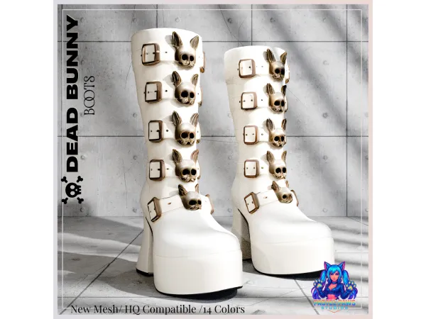 Alpha Dead Bunny Boots by PastelPaws - The Sims 4 Custom Content