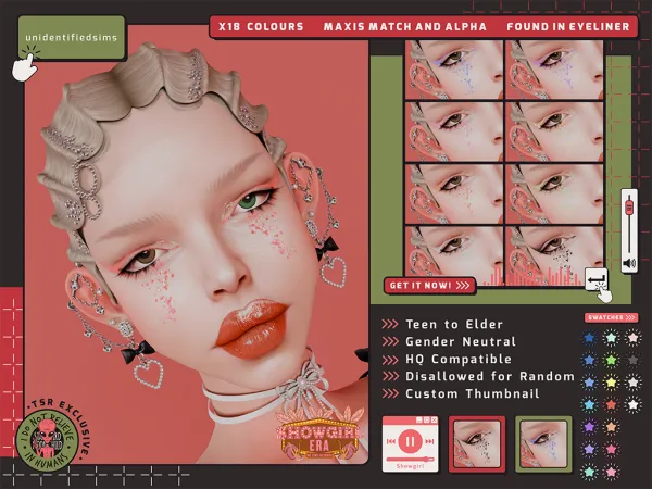 Mix Showgirl Eyeliner - The Sims 4 Custom Content