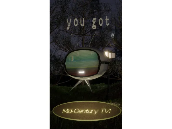 Alpha mid century tv by iiiliya - The Sims 4 Custom Content