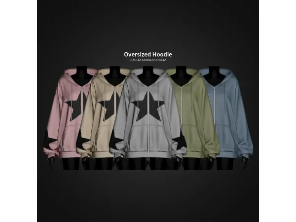 Alpha Oversized Hoodie by gorillax3 - The Sims 4 Custom Content