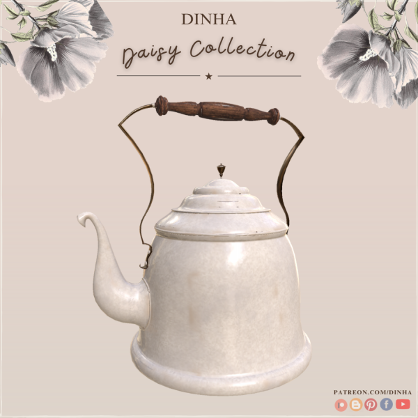 Alpha Daisy Teapot by dinhagamer - The Sims 4 Custom Content