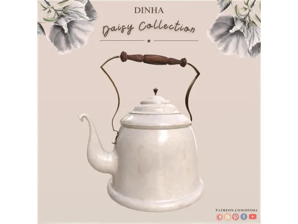 Alpha Daisy Teapot - The Sims 4 Custom Content