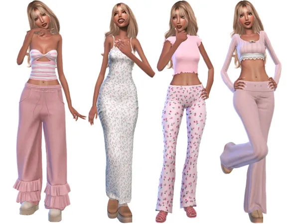 Maxis Match LOOKBOOK PINK x loveshackfancy by daisycoloredsims - The Sims 4 Custom Content