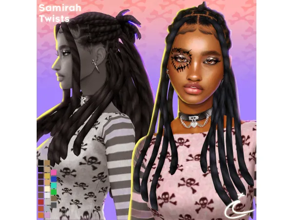 Maxis Match SAMIRAH TWISTS by IMVIKAI - The Sims 4 Custom Content