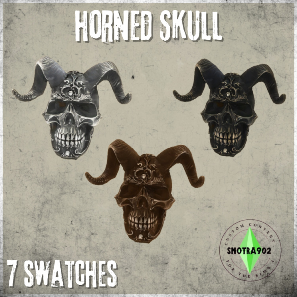 Alpha Horned Skull by simsfinds - The Sims 4 Custom Content