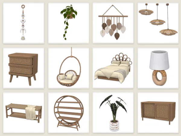 Maxis Match Boho Bedroom - The Sims 4 Custom Content