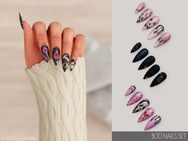 Alpha Boo nails set - The Sims 4 Custom Content