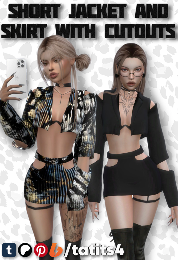 Maxis Match Short jacket and skirt with cutouts by tatits4 - The Sims 4 Custom Content