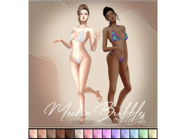 Alpha Mocha Bubbles Skin Color by kikuruacchi - The Sims 4 Custom Content