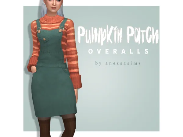 Maxis Match Anessasims Pumpkin Patch Overalls - The Sims 4 Custom Content