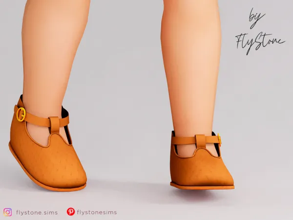 Mix Toddler Woven Leather Flats by FlyStone - The Sims 4 Custom Content