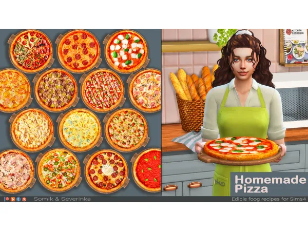 Alpha Homemade Pizza by Somik_Severinka - The Sims 4 Custom Content