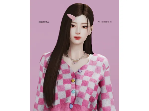 Alpha SIMS4 HAIR N21 GEEKCHIC soul by seoul - The Sims 4 Custom Content