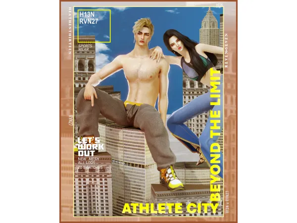 Alpha Baggy Fit Jogger Sweat Pants by rvn2seven - The Sims 4 Custom Content