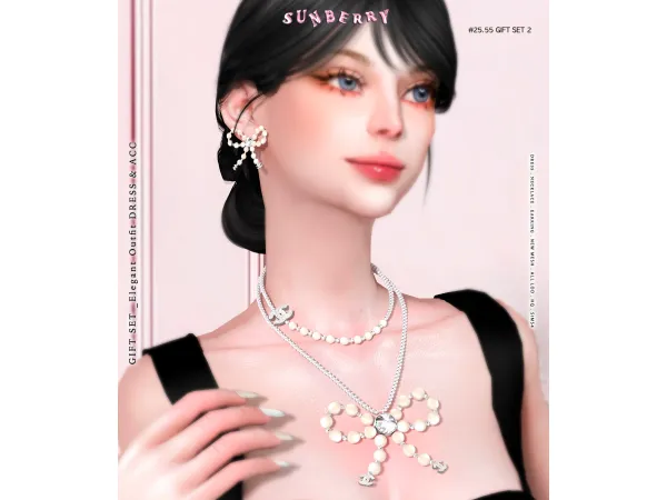 Alpha [SUNBERRY] 2555 GIFT SET2 Elegant Acc - The Sims 4 Custom Content