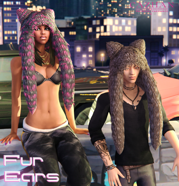 Alpha [FUR EARS] hat by simsfinds - The Sims 4 Custom Content