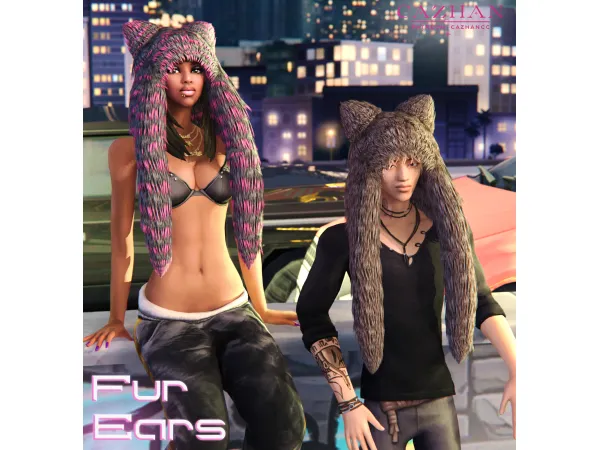 Alpha [FUR EARS] hat by cazhancc - The Sims 4 Custom Content
