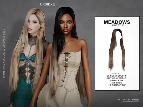 Alpha Meadows (Hairstyle) Style D by Ursidxe - The Sims 4 Custom Content