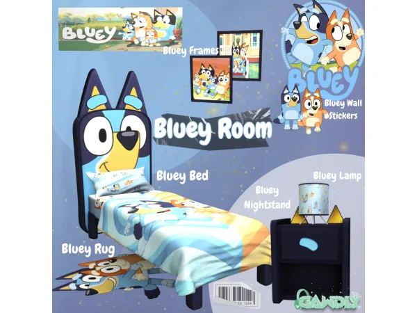 Alpha Bluey Bedroom Set by gawdlygames - The Sims 4 Custom Content