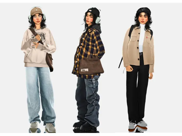 Alpha Back to Uni looks by wannabe - The Sims 4 Custom Content