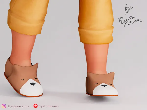 Mix Toddler Leather Flats In The Shape Of A Corgi by FlyStone - The Sims 4 Custom Content