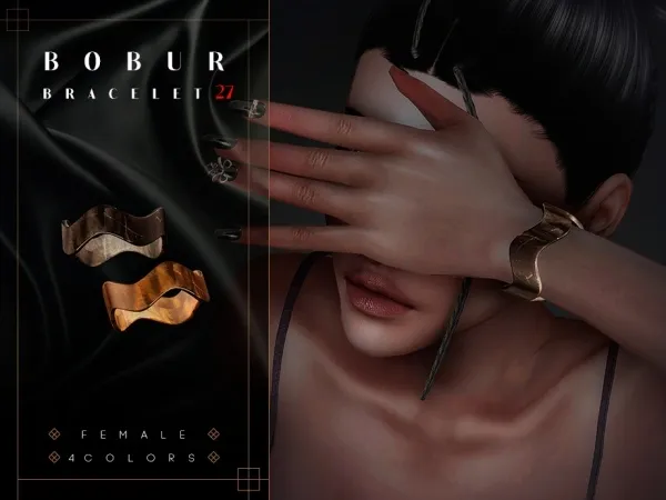Alpha Wavy plastic Bracelet - The Sims 4 Custom Content