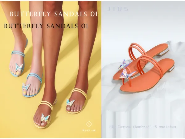 Mix Flower Butterfly Collection Part II sims by Jius - The Sims 4 Custom Content