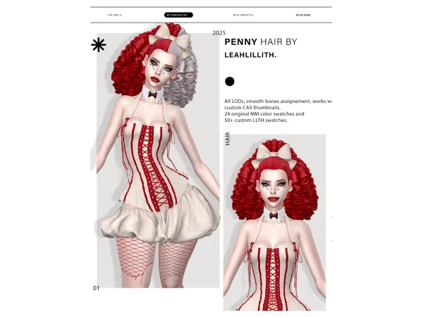 Maxis Match Penny Hairstyle by leahlillith - The Sims 4 Custom Content