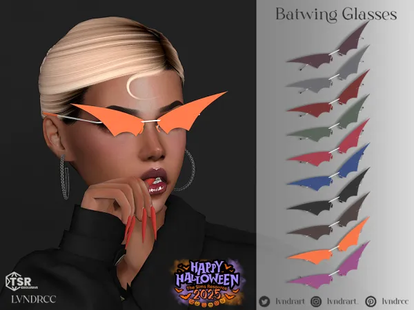 Alpha (Halloween 2025) Batwing Glasses - The Sims 4 Custom Content