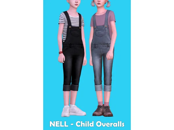 Maxis Match Child Overalls le by nell - The Sims 4 Custom Content