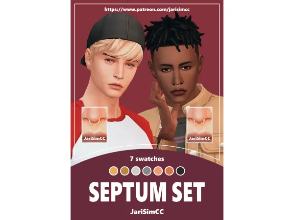 Maxis Match JariSimCC Piercing Septum Set by jarisimcc - The Sims 4 Custom Content