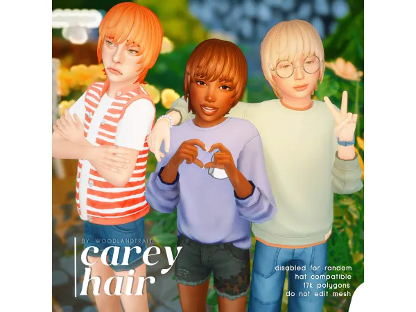 Maxis Match carey hair by woodlandtrait - The Sims 4 Custom Content