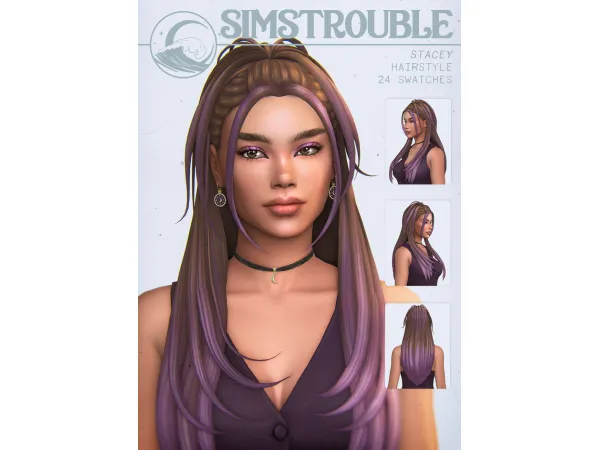 Maxis Match Stacey Hairstyle (3 Versions) by simstrouble - The Sims 4 Custom Content