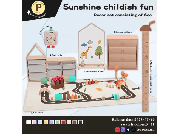 Maxis Match Sunshine childish funset by PANLILI - The Sims 4 Custom Content