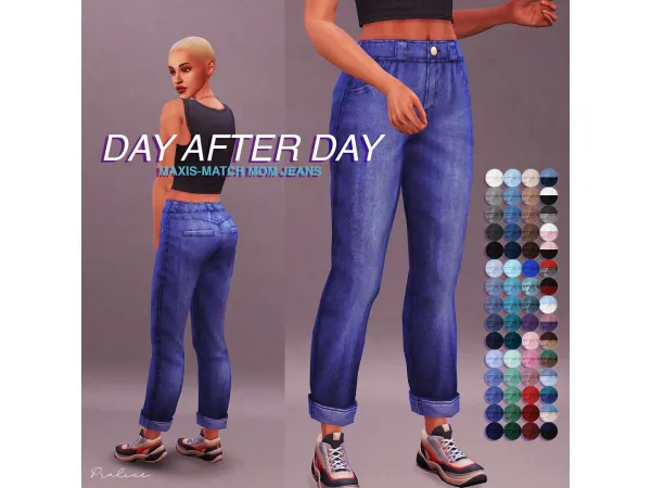 Maxis Match DAY AFTER DAY MM Jeans by pralinesims - The Sims 4 Custom Content