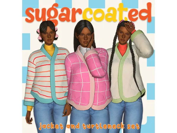 Maxis Match sugarcoated jacket turtleneck set by cutietrait - The Sims 4 Custom Content