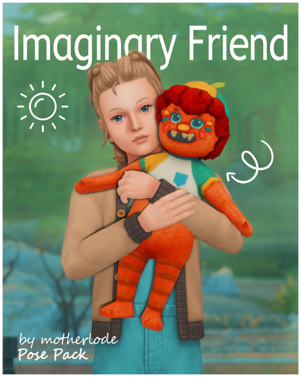 Mix Pose Pack Imaginary Friend by simsfinds - The Sims 4 Custom Content