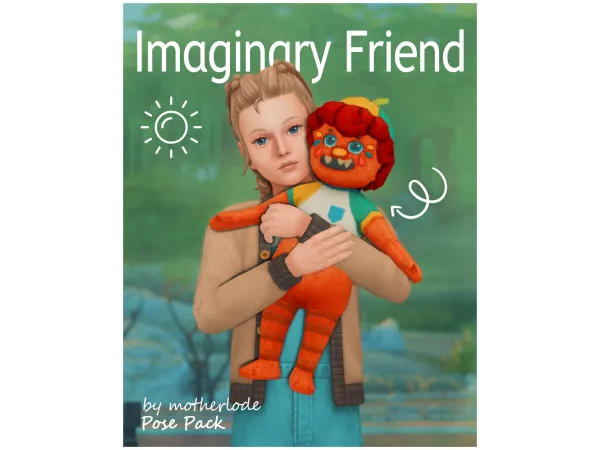 Mix Pose Pack Imaginary Friend by motherlode - The Sims 4 Custom Content