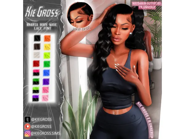 Alpha Mattia Body Wave Lace font by KieGross - The Sims 4 Custom Content
