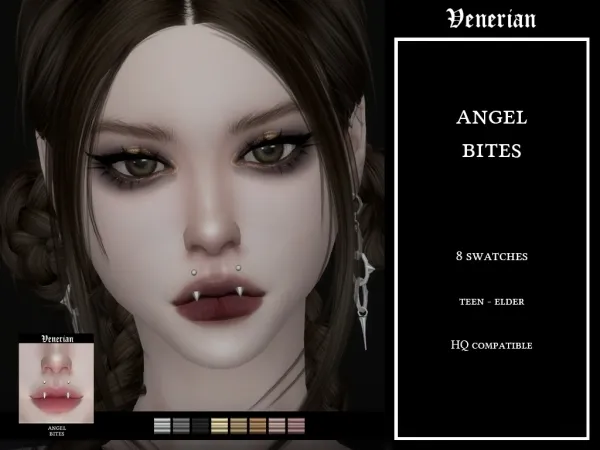 Mix Angel Bites Piercing by Venerian - The Sims 4 Custom Content