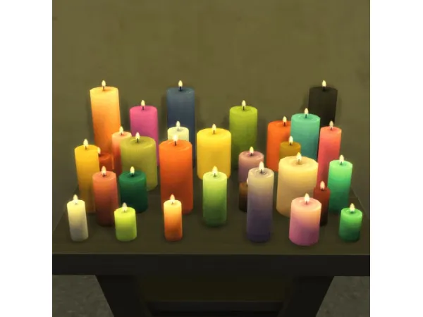 Mix Solid Color Candles by brazenlotus - The Sims 4 Custom Content